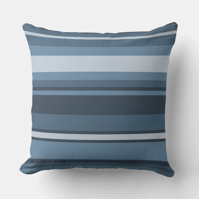 Gray-blue stripes throw pillow (Front)