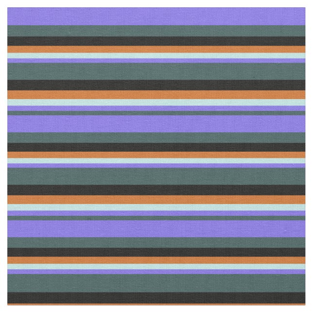 Gray, Blue, Turquoise, Chocolate & Black Fabric (Close Up)