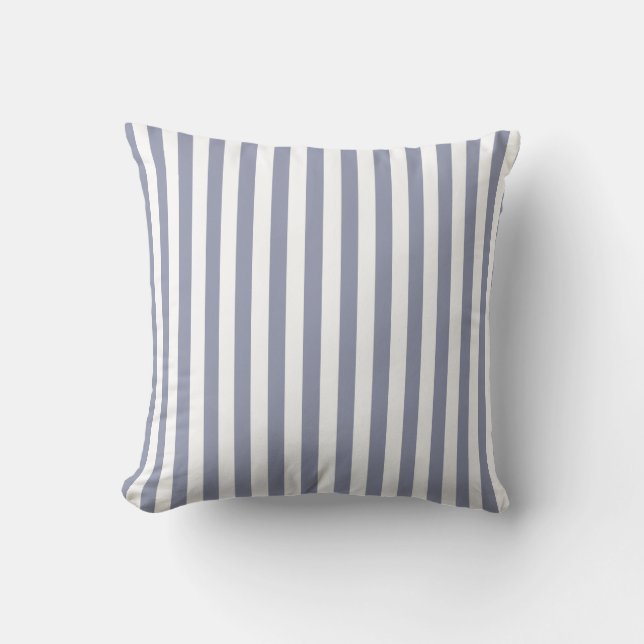 Gray-Blue Vertical Stripes; Striped Throw Pillow (Front)