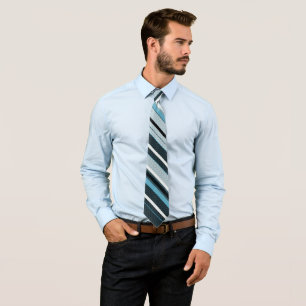 Gray, blue, white stripes.  neck tie