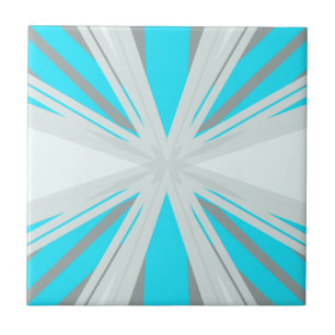 Gray Blue White Winter Christmas Snowflake Star Ceramic Tile