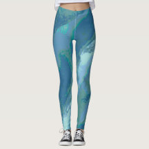 Gray Blue "Write on the Edge" Patterned Leggings
