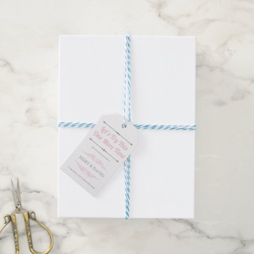 Gray blush pink Lets Try This One More Time Gift Tags