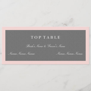 Gray & Blush Pink Top Table Plan Card