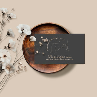 Gray Body Sculpting & Contouring Spa Services Business Card