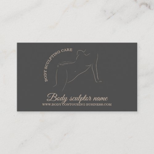 Gray Body sculpting contouring spa tan woman care Business Card