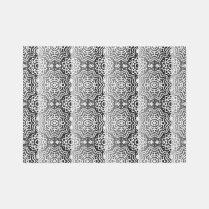 Gray Boho Geometric Mid Century Modern Retro Area  Rug