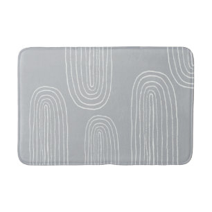 Gray Boho Mid Century Chic Rainbow Bath Mat
