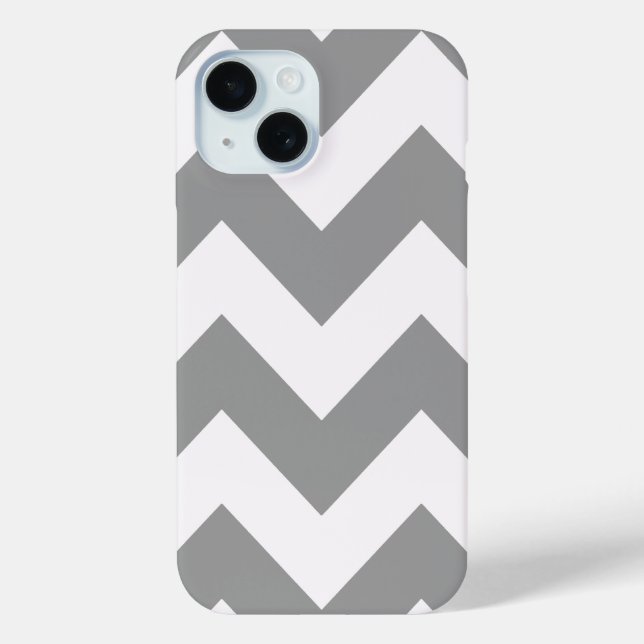 Gray Bold Chevron Case-Mate iPhone Case (Back)