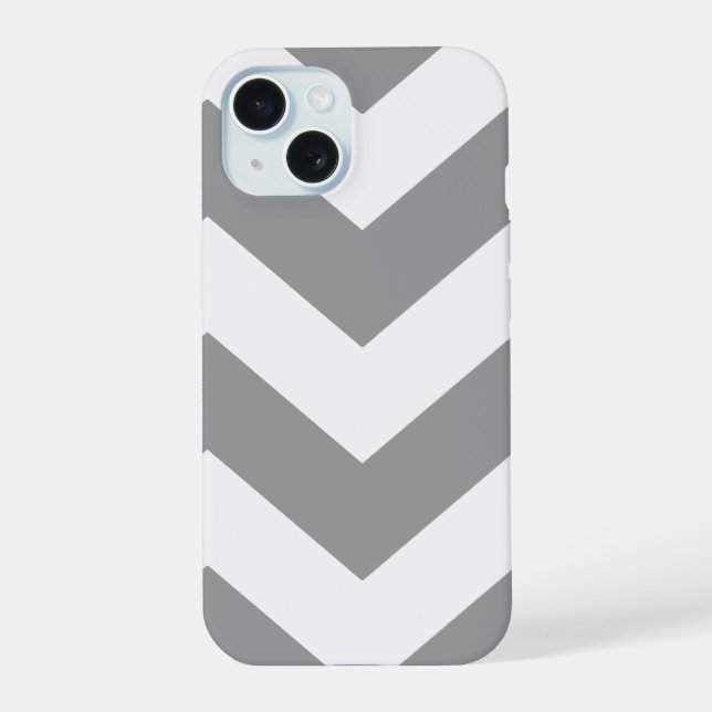 Gray Bold Chevron Iphone Case (Back)