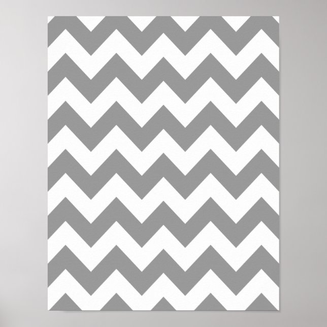 Gray Bold Chevron Poster (Front)