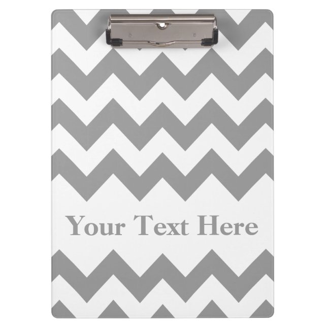 Gray Bold Chevron with customizable text Clipboard (Front)