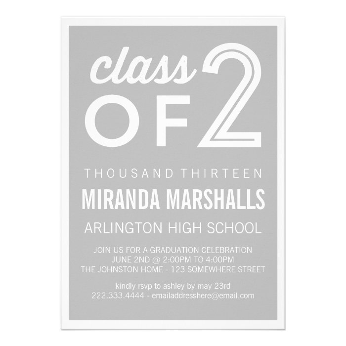 Gray Bold Graduation Announcements