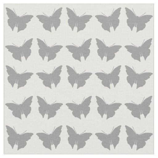 Gray Bold Mod Butterflies Fabric