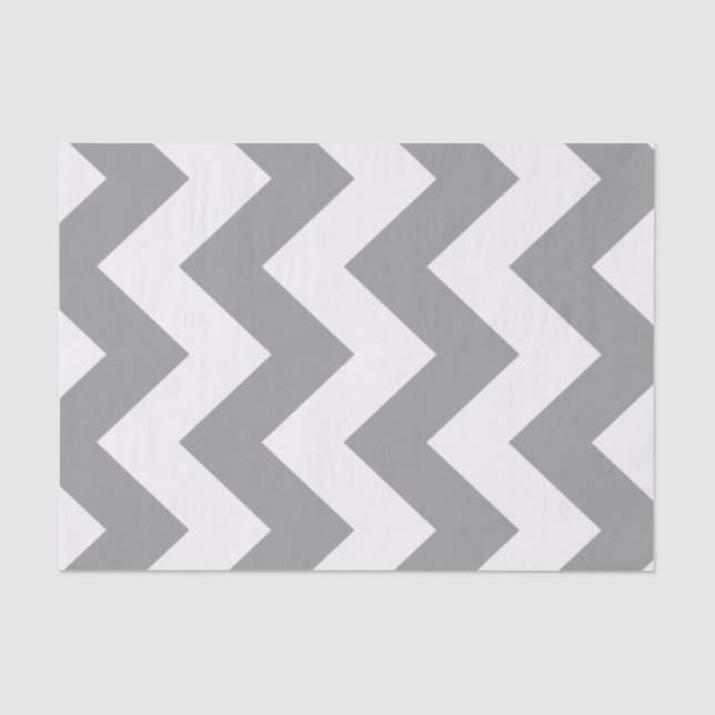 Gray Bold Mod Chevron Tissue Paper (Front)
