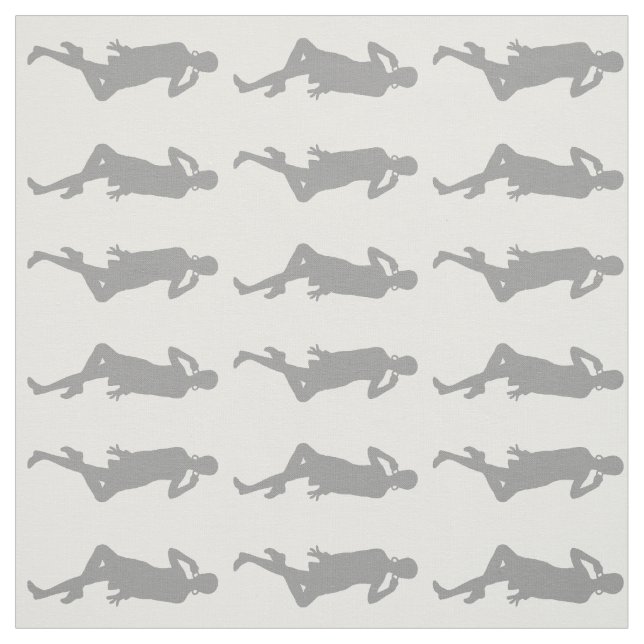 Gray Bold Mod GoGo Girls Fabric (Swatch)