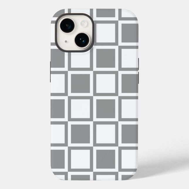 Gray Bold Mod Squares Case-Mate iPhone Case (Back)