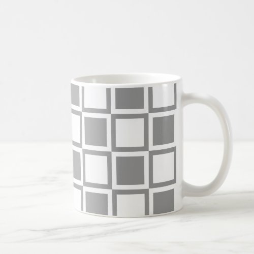 Gray Bold Mod Squares Coffee Mug