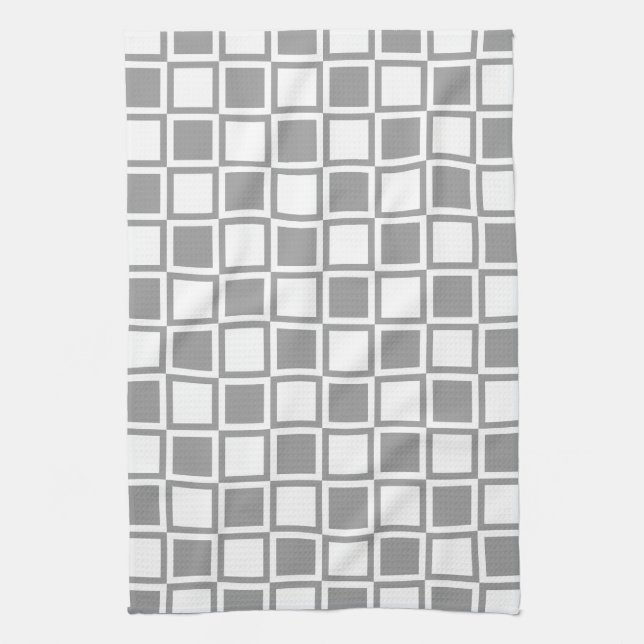 Gray Bold Mod Squares Towel (Vertical)