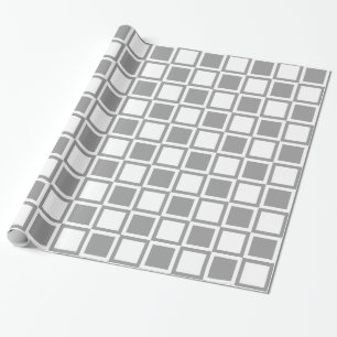 Gray Bold Mod Squares Wrapping Paper