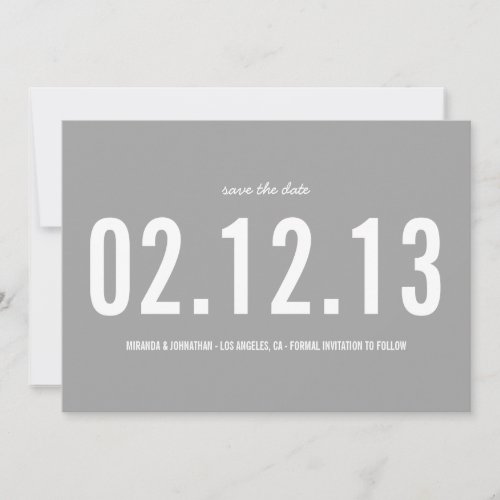 Gray Bold Photo Save The Date Announcements