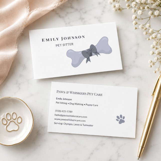 Gray Bone Pet Sitter Business Card (Gray Bone Pet Sitter Business Card
)