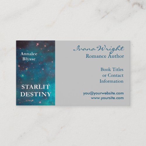 Gray Book Cover Author Business Card