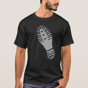Gray Bootprint (large) T-Shirt