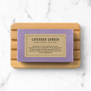 Gray Border & Line Ingredients List Kraft Labels