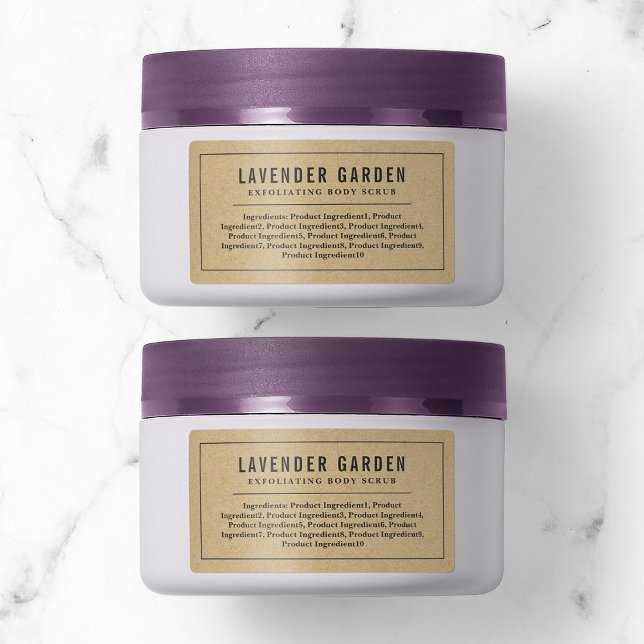 Gray Border & Line Ingredients List Kraft Product Label (Creator Uploaded)