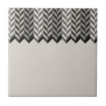 Gray Bordered Herringbone Stripes Pattern Tile at Zazzle