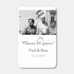 Gray bow cheers to 60 years anniversary wedding matchboxes