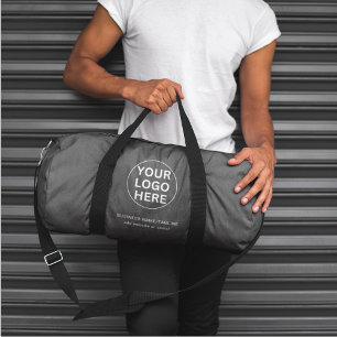 Gray Branded Business Logo Promotional Swag  Duffle Bag