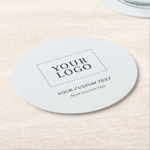 Gray Branded Custom Business Logo Promotional Round Paper Coaster