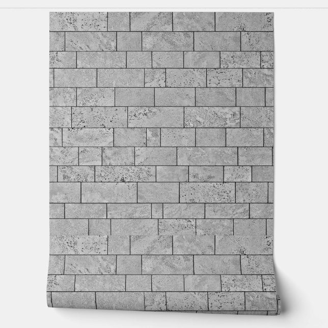 Gray brick tile pattern wallpaper (Unrolling)