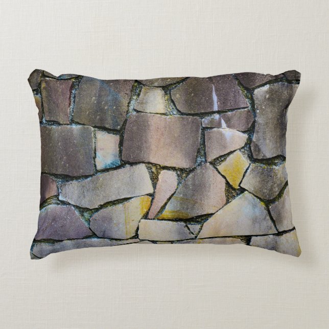 Gray brick wall accent pillow (Front)