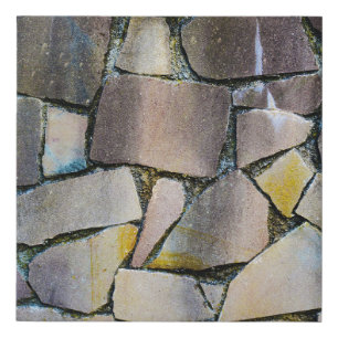 Gray brick wall faux canvas print