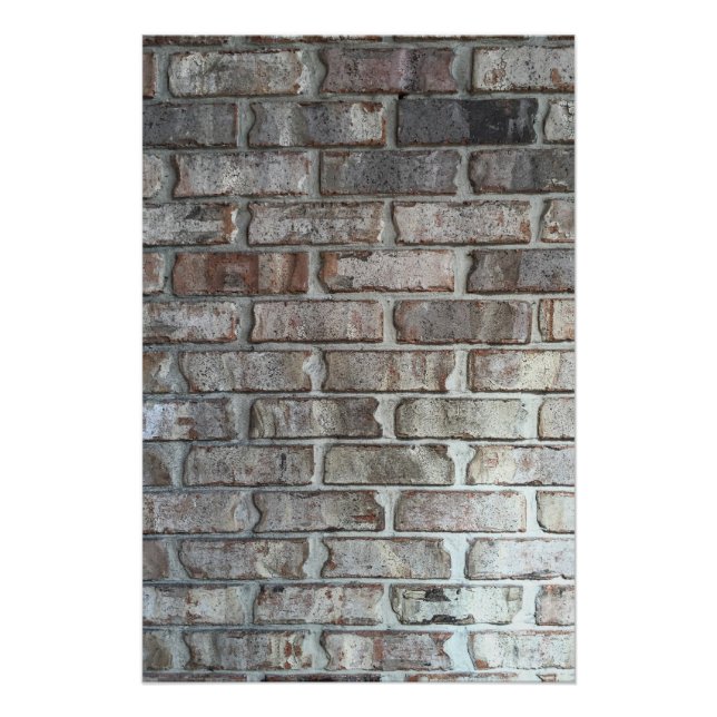 Gray Brick Wall Grunge Bricks Background Texture Poster (Front)