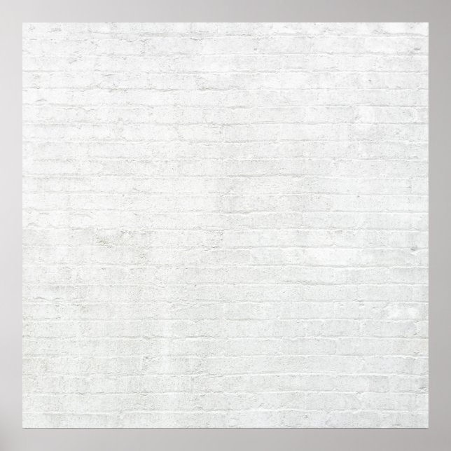 Gray Brick Wall White Bricks Background Texture Poster (Front)