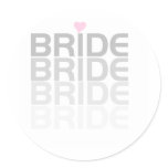 Gray Bride Fade Classic Round Sticker