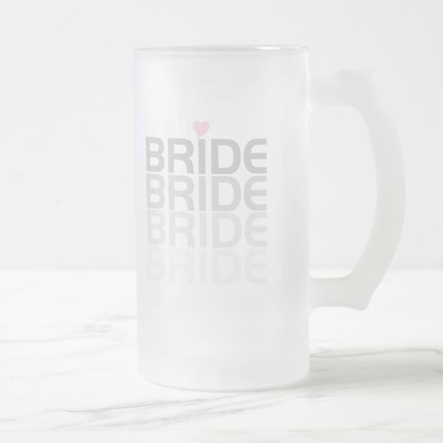 Gray Bride Fade Frosted Glass Beer Mug (Right)