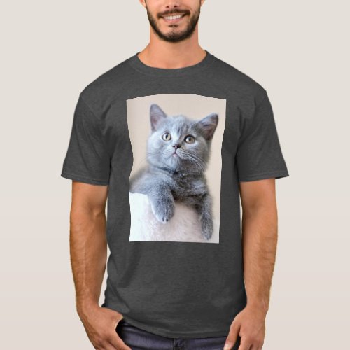 Gray British Shorthair Cat T_Shirt