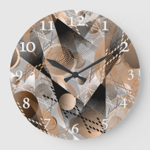 Gray, brown abstraction. large clock