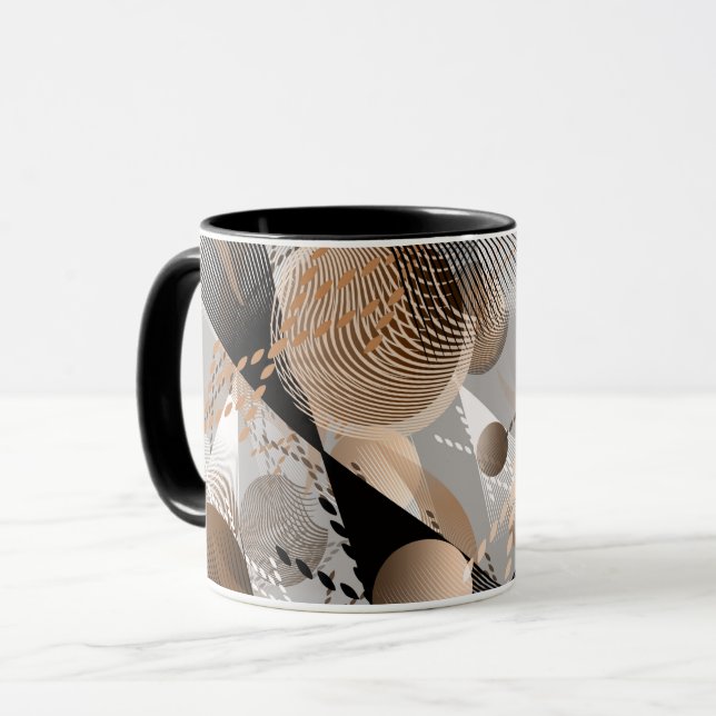 Gray, brown abstraction. mug (Front Left)