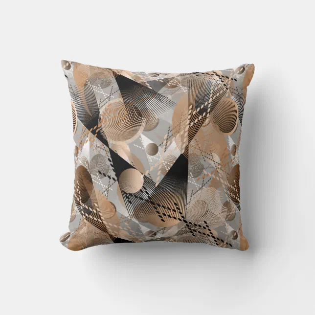 Gray, brown abstraction. throw pillow | Zazzle