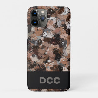 Gray, Brown and Black Paint Splatters  iPhone 11 Pro Case
