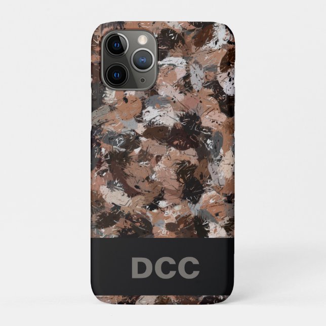 Gray, Brown and Black Paint Splatters  Case-Mate iPhone Case (Back)