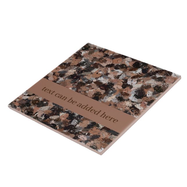 Gray, Brown and Black Paint Splatters  Ceramic Tile (Side)