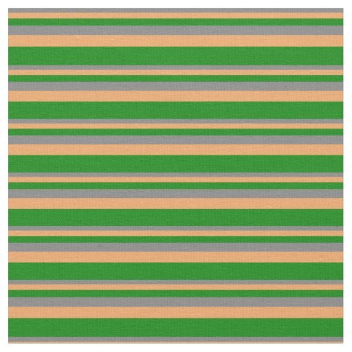 Gray, Brown, and Green Colored Stripes Fabric