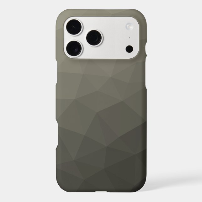 Gray brown army military gradient geometric mesh iPhone case (Back)